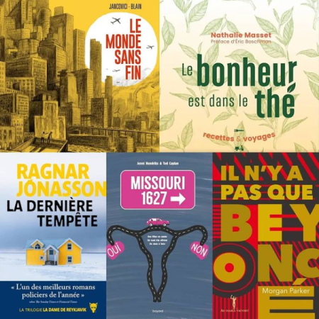 Couvertures des cinq livres retenus parmi les sorties de la semaine du 22 février 2021 pour le blog littéraire mangeurdelivres.wordpress.com