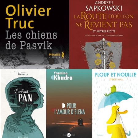 Couverture des 5 livres sélectionnés parmi les sorties de la semaine pour le blog littéraire mangeurdelivres