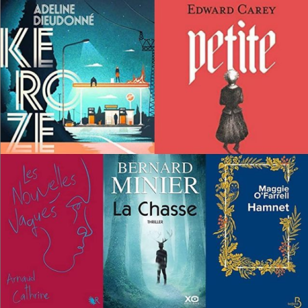 Couvertures des 5 livres retenus parmi les sorties de la semaine pour le blog littéraire mangeurdelivres