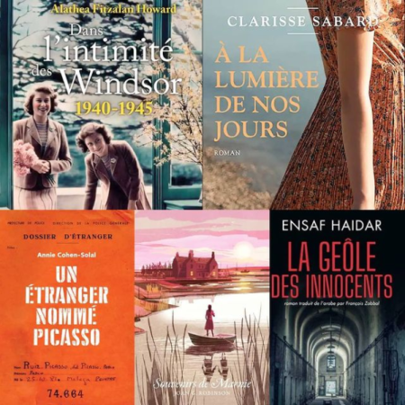 Photographie des cinq livres retenus parmi les sorties livres de la semaine