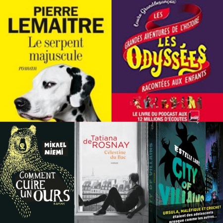 Couvertures des 5 livres retenus parmi les sorties de la semaine