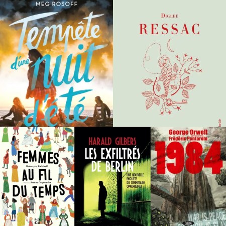 Couvertures des 5 livres retenus parmi les sorties littéraires de la semaine